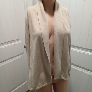Cyrus Size 8 Cozy Cream Open Front Cardigan
